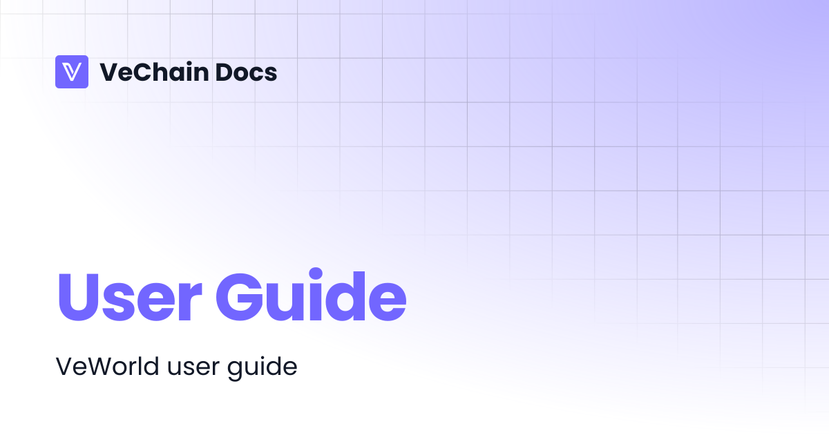 User Guide | VeChain Docs